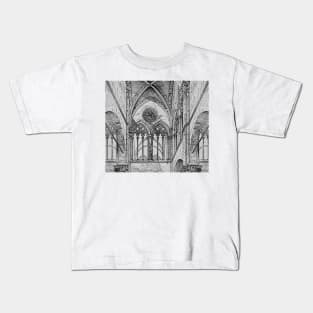 Medieval temple gothic arches Kids T-Shirt